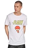 MERCHCODE Herren The Flash Comic Tee T-Shirt, White, M