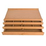 Schublade Zeichenwerkzeugkoffer Pigmentmalerei Zubehör Werkzeugkasten Buche Holz 3 Schubladenkasten für Anfänger Kü