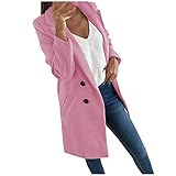 Hirolan Boucle Strickjacke Lang Blazer Elegant Tailliert Business Anzug Stickjacke Plus Size Kunstwolle Mantel Elegante Mischung MäNtel Schlanke Weibliche Lange Mantel Oberbekleidung Jack