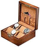 XINYUDAGE Schmuckschatulle Uhrenbox 6 Slots Holz Organizer Aufbewahrungsbox Herren Schmuck Uhren Kollektion Display Halter Flanell Kissen I