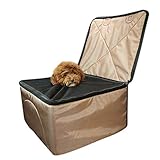 sadfd Hundetransportboxen für kleine Hunde – Autositzbezüge für Hunde, zusammenklappbarer Transportkäfig für Haustiersitze mit abnehmbarem Netz, Faltbare Reisetaschen zum S