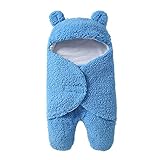 GTTYQT Herbst Winter Mit Kapuze Baby Schlafsack Umschlag Für Neugeborenes Baby Winter Swaddle Decke Wrap Nette Schlafsäcke (Blue Split Legs 3 to 6 Months)