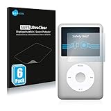 Savvies 6X Schutzfolie kompatibel mit Apple iPod Classic 160 GB (7. Generation) Displayschutz-Folie Ultra-transp