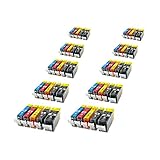 50 Logic-Seek Patronen MIT CHIP und Füllstandanzeige für Canon Pixma iP4850, MG5150, MG5250, MG6150, MG8150 kompatibel mit PGI-525BK, CLI-526C, CLI-526M, CLI-526Y und CLI-526B