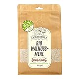Walnussmehl, nativ aus entölten Walnusskernen - Nussmehl, glutenfrei, manuell steingemahlen - 100% Veganer - 300 Gramm-Paket - Walnussmehl Low Carb mit Mineralstoffen, Aminosäuren,