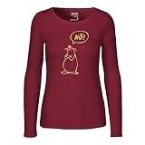 FairTrade Damen Longsleeve T-Shirt 'Nö! - Comicfigur' Bio-Baumw