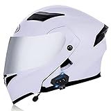 Tazyee Motorradhelm mit Bluetooth Klapphelm Integralhelm Fullface Helm Motorrad, ECE Zertifiziert Rollerhelm Sturzhelm mit Doppelvisier Sonnenblende für Herren Damen Erw