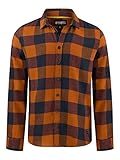 riverso Herren Freizeit Hemd RIVArne Regular Fit Karohemd Flanellhemd Holzfällerhemd kariert Langarm Braun, XL, 100% Baumwolle, Größe:XL, Farbe:Ginger Bread Brown (21300)