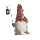 Pureday Weihnachtsdeko - Dekofigur Weihnachtswichtel mit Laterne - Teelichthalter - Höhe ca. 50