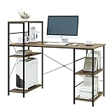 Computertische Schreibtisch PC-Tisch mit Ablagen Arbeitstisch Holz und Metallrahmen in Industrie Desig