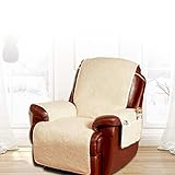 JTWEB Sesselschoner Relaxsessel Sesselschoner Relax,1 Sitzer Sesselschutz Sofaüberwurf mit Taschen und Befestigung Sesselauflage,Sessel- Überw