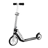 HUDORA Little Big Wheel, schwarz - Scooter Roller Kinder - Verstellbare Lenkerhöhe von 68 bis 74