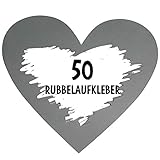 50 Rubbel Etiketten Herzen Silber zum Basteln von Rubbelkarten Rubbellose Überraschungen Gutscheinkarten Einladungen Hochzeit oder Verkündung von Schwang