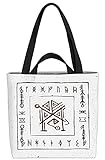 VOID Runen Schrift Wikinger Tasche 33x33x14cm,15l Einkaufs-Beutel Shopper Einkaufs-Tasche Bag
