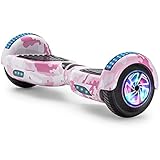 Hoverboard 6,5 Zoll Self-Balancing Scooters Bluetooth Elektro Scooter LED Selbst Balance E-Skateboard 500W ElektroRoller Für Kinder (Camo Rosa)