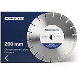 WERKSTEIN Universal Diamantscheibe 230mm x 22,23mm x 10mm I Premium Diamanttrennscheibe 230 mm zum Schneiden von Baumaterialien wie Stein, Beton, Zieg