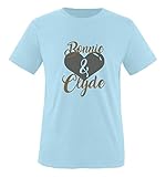 Comedy Shirts - Bonnie & Clyde - Herz Motiv - Herren T-Shirt - Royalblau/Hellbraun-Grau Gr. XXL
