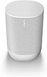 Sonos Move Smart Speaker (Wasserfester WLAN und Bluetooth Lautsprecher mit Alexa Sprachsteuerung, Google Assistant und AirPlay 2 – Kabellose Outdoor Musikbox mit Akku für Musikstreaming) weiß
