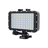 Ledmomo 50 m/164 ft wasserdicht, wiederaufladbar, dimmbar, Kamera mit 84 LEDs, 5000 lm, Unterwasserkamera, Videoleuchten für GoPro, Canon, Nikon, Panasonic, Sony SLR