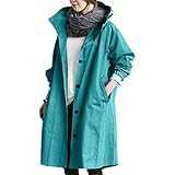 YANGQI Jacke Damen Lang Herbst Oversize Schware Langarm Kordelzug Hoodie Lange Robe Lockere Umhang Karneval Erwachsene Cosplay Kostüm Halloween Cape Mit Kapuzen Jeansjack