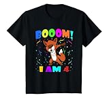 Kinder Dabbing Fox – Booom! I Am 4 Jungen Mädchen Outfit zum 4. Geburtstag T-S