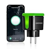 WLAN Steckdose Outdoor GreenSun Smart Steckdose Aussen WiFi Steckdosen Smart Socket IP44 Wasserdicht 3680W Sprachsteuerung via Alexa & Google Home (Grün)