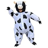 Aufblasbare Kostüm für Erwachsene Aufblasbarer Costume Kreative Party Karneval Lustige Kleidung Tier Sumo Cosplay Lustig Aufblasbares Aufblasen Kleid Fasching Luftschiff Aufblasbar Anzug (Kuh)