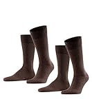 FALKE Herren Happy 2-Pack M SO Socken, Braun (Dark Brown 5450), 43-46 (2er Pack)