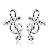 SLATIOM Elegante Männer Manschettenknöpfe Musical Symbol Form Herrenhemd Zubehör Weihnachtsschmuck Geschenk Direktverk