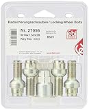 febi bilstein 27056 1 Satz Radschrauben abschließbar M14x1,5x27 SW19mm Kugelb