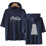 Flyself Unisex Stray Kids T-Shirts Yellow Wood Hoodie Kurzarm T-Shirts Lose Oberteile Stilvoll Bedruckte Blusen für Männer und F