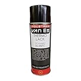 VE-INDUSTRIES Thermolack Spray Ofenlack Auspufflack Hitzebeständiger Lack Ofenfarbe Schwarz matt 650°C