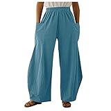 Damen Hippie Haremshose Hose Leichte Mit Taschen DüNn Boho Ethno Blumenmuster Muster Strand Yogahose Lange Hosen Druck Boho Strandtaschen H