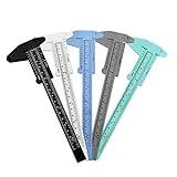 Huture 5 Stücke 150mm/6 Zoll Messschieber Hochpräzise Kunststoff Schieblehre Abständen Durchmesser Messung Geeignet für Schmuck Mess Student Büro Zimmerei Hause (Schwarz, Weiß, Blau, Grau, Grün)