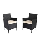 Ambientehome 2er Set Polyrattan schwarz S