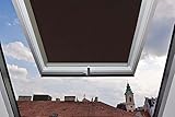 Für Velux Fenster GGU / GGL / GPU / GPL / GHU / GHL / GTU / GTL / GXU / GXL C02 Dachfensterrollo, Verdunkelungsrollos in Dunkelbraun - 55x78cm (Breite x Länge) - mit seitlichen Führung