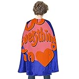Herz – Text – T-Shirt – Kreis Persönlichkeit Umhang Robe bunt Halloween Zauberer Umhang Halloween Cosplay Kostüme Hexe Umhang Halloween R