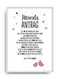 Geschenk Karte HEIRATSANTRAG 1 Kunstdruck Hochzeit Liebe Frau Mann heiraten Bild ohne Rahmen DIN A4