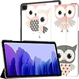 Hülle Für Samsung A7 2020 Niedlich Rosa Grau Cartoon Eulen Vektor Fit Samsung Galaxy Tab A7 10,4 Zoll 2020 Kompatibel mit Galaxy A7 Hülle Tablet Pu L