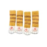 Rutschfeste Stuhlbeinkappen aus Baumwolle für Füße, Möbel, Tischdecken, niedliche Pfoten, Stuhlbeine, Socken, Holzbodenschoner, 4 Stück