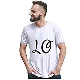 BOTCAM Partnerlook Tshirt Basic Paare Geschenk Lustig T Shirt Kurzarm Elegant Bluse Tops Sommer Oberteile Damen Mit Aufdruck Rundhals Valentinstag Shirt Love Wort Brief T-S