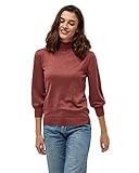 Minus Damen Mersin roll Neck Knit Rollkragen Strick, 6021 Ruby Melange, XS