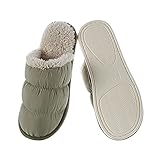 YXCKG Hausschuhe für Damen Pantoffeln Flauschig Plüsch Haus-Schlafzimmer-Slipper Winter Warme Hausschuhe Paar Stil Herren und Damen Haus Freizeitschuhe (Color : Army Green, Size : EUR 43-44)
