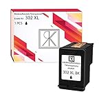RKK wiederaufbereitete Tintenpatrone Ersatz HP 302 XL für HP Drucker 1 x Schwarz Officejet 3830/3832/4650/4654/3834/3831