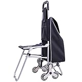 Z-DYQ Shopping Trolley Klettern Trolley, Folding Tragbares Zuhause mit Hocker Sitze Warenkorb, ältere Menschen, Stahlrohr Lagerwag