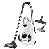AEG VX7-2-IW-S Staubsauger mit Beutel / 360° drehbare Softräder / nur 69 db(A) / inkl. Zusatzdüsen / Ergo-Handgriff / waschbarer Filter / 650 Watt / 12 m Aktionsradius / neue technische Version / weiß