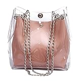 VJGOAL Schultertasche Damen Frauen Mädchen Mode Wild Beuteltasche Mini Kette Durchsichtig Kunststoff Geleepackung (Rosa, One Size)