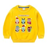 Weihnachtspullover, Sweatshirt für Kinder, niedlich, lustig, Weihnachtsmannkostüm, Eulenkostüm Gr. 9 Jahre, gelb
