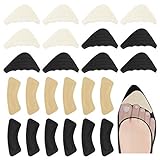 24Pcs Schwamm Fersenpolster Selbstklebend Schuhe Polster Vorfuß Schuhfüller Verstellbarer Fersenpolster Pads Fersenhalter für zu große schuhe （Schwarz und Beige)