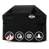 Grillman Premium BBQ Grillabdeckung, strapazierfähige Gasgrillabdeckung für Weber, Brinkmann, Char Broil, Outback & mehr. Reißfest, UV- und wasserdicht (147 L x 61 W x 122 H cm / Schwarz)